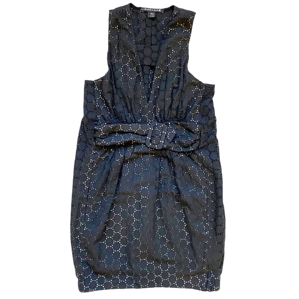Marisa K Mini Dress Black Eyelet Sleeveless Size XS